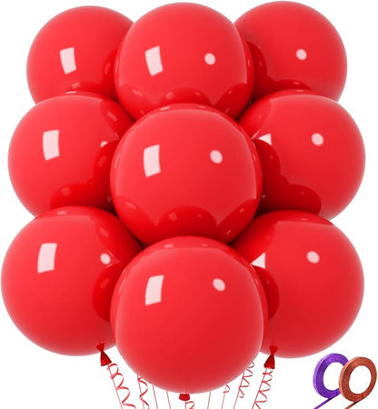 32Pcs Red Big Balloons 18 Inch, Round Large Latex Party Balloons by Qikoolaa