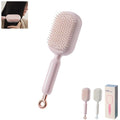 Retractable Cushion Massage Comb Brush, Pull Ring Cushion Massage Brush, Anti-Static Easy-Clean Massage Comb, Portable Travel, Smooth Clean Detangling Comb for All Hair Types(Pink)