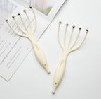 Head Massager,Protable Handheld SPA Scalp Massage Tool for Deep Relaxation & Stress Reduction Wet and Dry in The Office Home SPA (2-Pack) (White White)