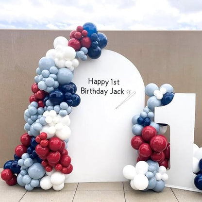Red Blue White Balloons, 12Inch 60Pcs Retro Navy Blue Matte Red and White - Image 4
