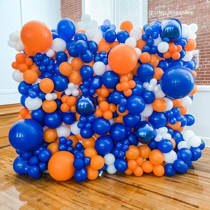 Orange and Blue Balloons, 12 Inch Orange White Blue Balloon Pastel Orange Royal - Image 5