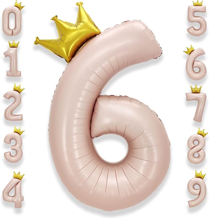 AULE 40 Inch Big Pink 6 Balloon Number by AULE