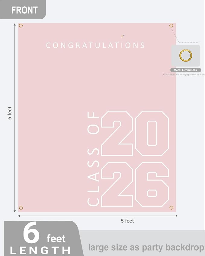 Class of 2026 Graduation Banner 5X6feet - Image 3