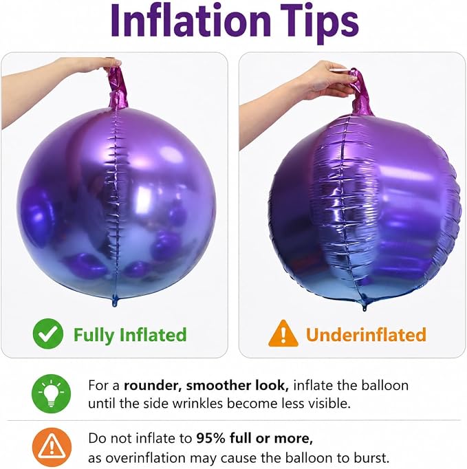 Blue Purple Round Foil Balloons - Image 3
