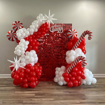 KBZVNAF Red and White Latex Balloons 60 Pack 12 inch | Red White Confetti Party - Image 3