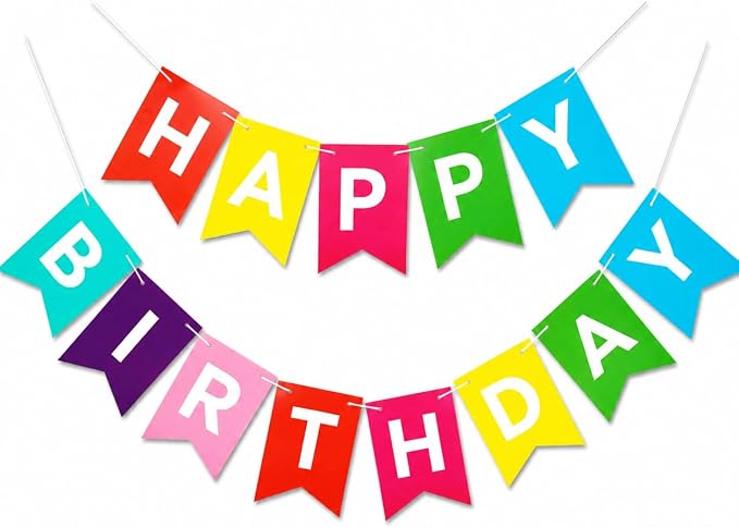 Letjolt Colorful Happy Birthday Banner Kids Party Signs 13 Pcs | Bunting by Letjolt