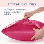 BEDELITE Satin Pillowcase for Hair and Skin, Super Soft and Cooling Similar to Silk Pillow Cases 2 Pack with Envelope Closure, Gift for Women Men(20"x40" King Size, Hot Pink)