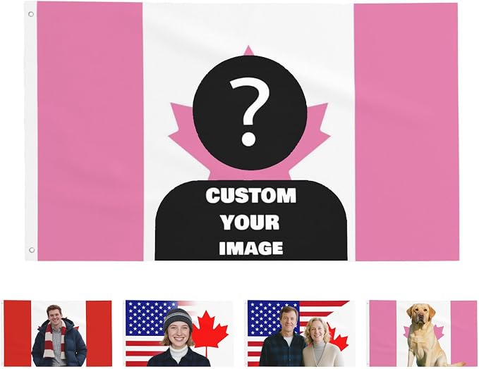 Custom Canada Flag 3x5 Ft Outdoor, Personalize Print Your Own Text/Photo/Logo by Nxwdwqa