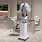 Nano Hair Steamer Professional Ozone Hair Steamer 650W 110V Multifunctional Hair Dyeing Machine with Timer & Adjustable Temperature, Standing Micro Mist Hair Processor for Beauty Salon (White)