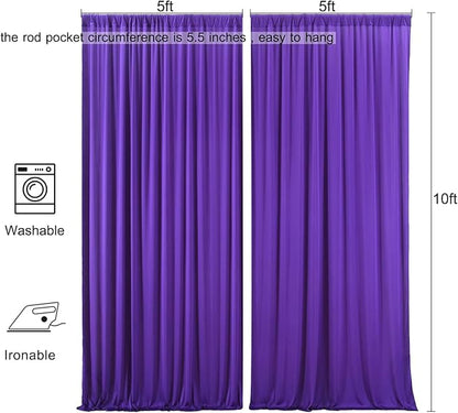 AK TRADING CO. 10 feet x 10 feet Purple Polyester Backdrop Drapes Curtains - Image 6