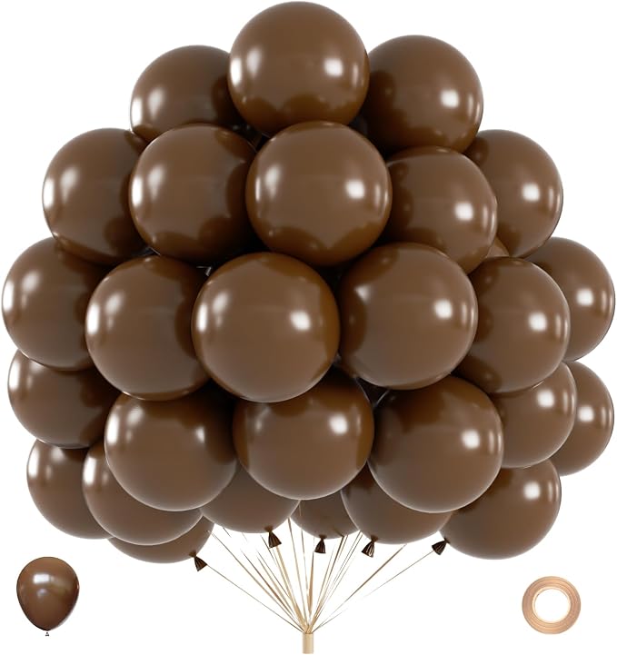 40pcs Brown Balloons, 12inch Dark Brown Latex Neutral Balloons | Balloons by ZizasAry