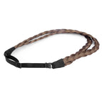 DIGUAN Double Three Strand Synthetic Hair Braided Headband Hairpiece Extension Women Girl Beauty accessory (Warm Brown)