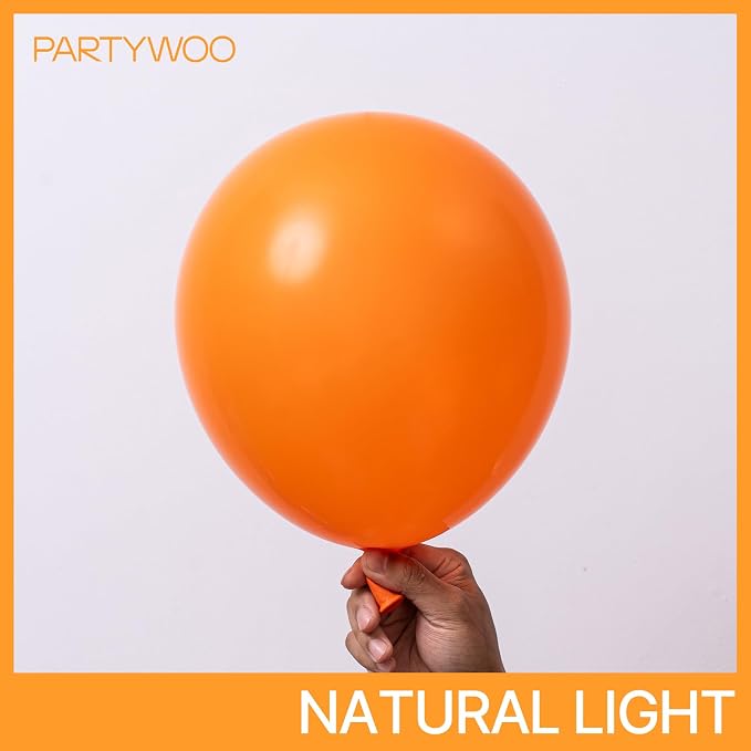 PartyWoo Orange Balloons 100pcs Fall Latex Helium Balloons 12 Inch | Birthday - Image 3