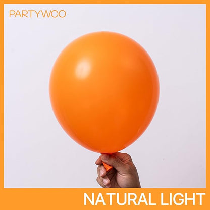 PartyWoo Orange Balloons 100pcs Fall Latex Helium Balloons 12 Inch | Birthday - Image 3