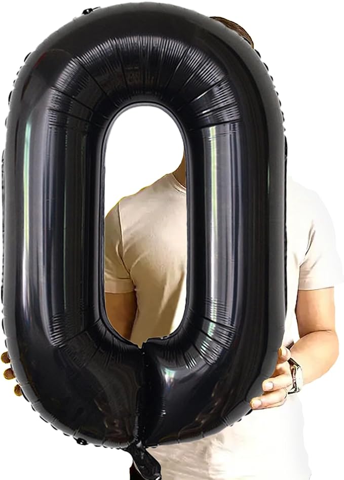 Number Balloons Black Party Balloon - Image 2
