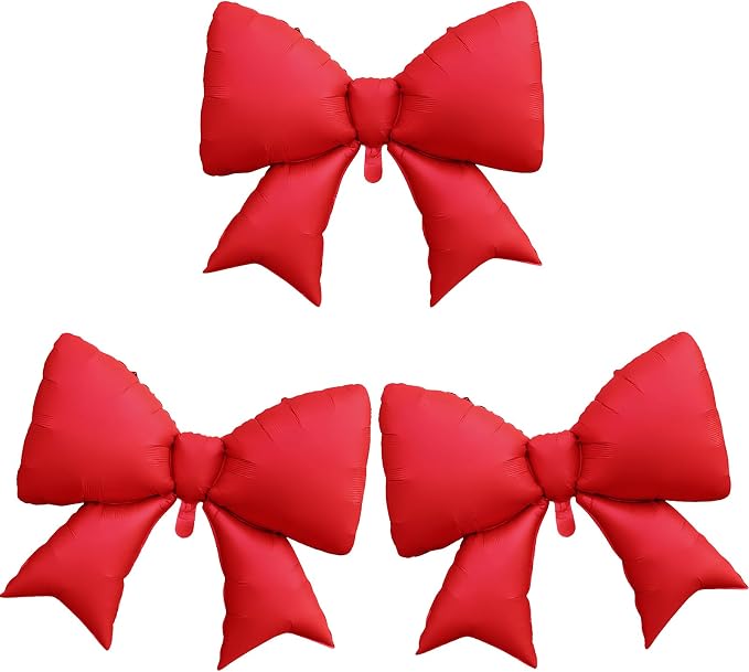 Red Bow Balloons 38 Inch, Giant Red Bowknot Foil Mylar Coquette Party by Togvu