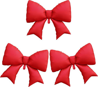 Red Bow Balloons 38 Inch, Giant Red Bowknot Foil Mylar Coquette Party by Togvu