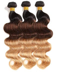 Ombre Human Hair Bundles Blonde Body Wave Bundle Niegmeag Virgin Soft and Silky Hair 3 Bundles 26 28 30 Inch Double Weft Honey Blonde Body Wave Bundle Hair Weave