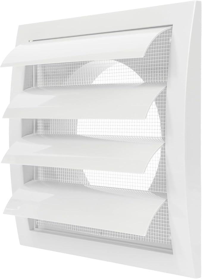 Repa Market 5 Inch White Dryer Vent Cover/Duct Cover for Walls or Ducting/ABS Plastic Grille with Flaps and Insect Screen/Exhaust and Dryer Vent Covers for Indoor & Outdoor Use