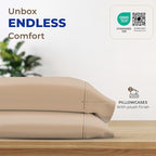 THREAD SPREAD 100% Egyptian Cotton Pillow Cases - 1000 Thread Count Pillow Cases Queen/Standard Size Set of 2, Soft & Breathable Extra Long Staple Sateen Weave Cotton Pillow Covers for Bed - Taupe