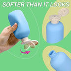 ASEVAT 6.7oz Airtight Plastic Travel Shampoo Bottles, Empty Squeeze Bottle, Travel Shampoo and Conditioner Bottles Refillable, Hand Soap Dispenser for Vacation, Gym, Lotion(PinkGreenBlue)