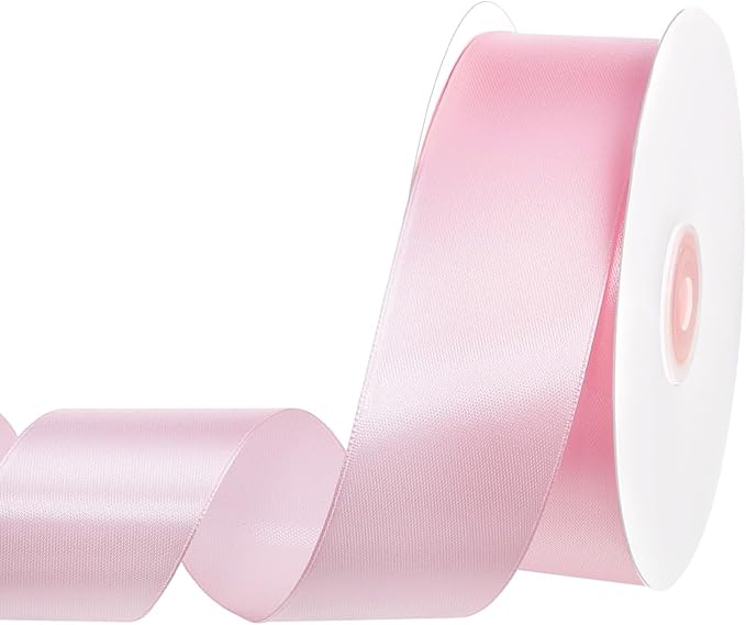 woric Pink Satin Ribbon 1 1/2 Inch 60 Yards Light Pink Bows | Wedding Decor by woric