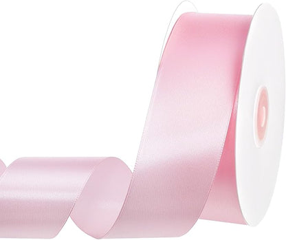 woric Pink Satin Ribbon 1 1/2 Inch 60 Yards Light Pink Bows | Wedding Decor by woric