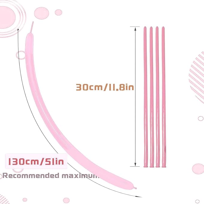 Light Pink Long Balloons Premium 260 Twisting Animals Magic Balloons - Image 3