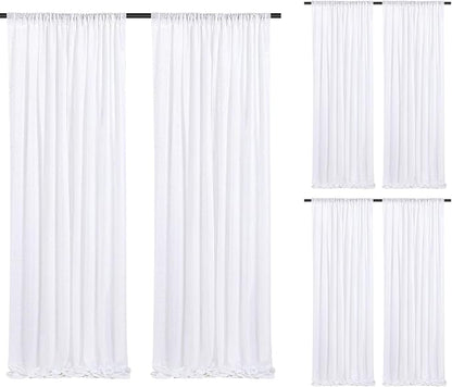 White Sequin Backdrop Curtains-6 Panels 2FTx8FT White Backdrop by SoarDream
