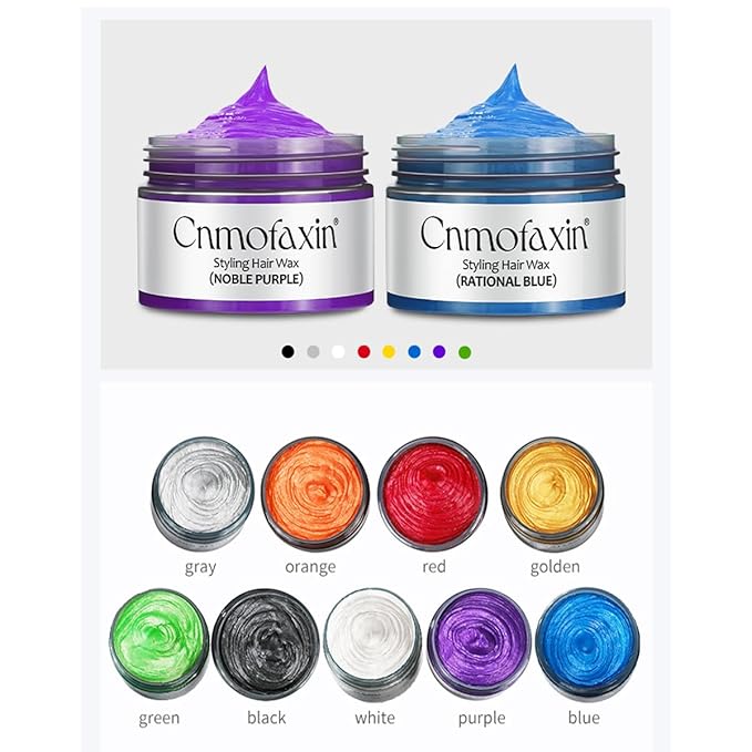 White Hair Color Wax,Temporary Hair Color Dye,Washable One-time Natural Hair Coloring Mud Wax for Halloween Cosplay, Party & Daily Use,Easy to Remove 4.23 oz