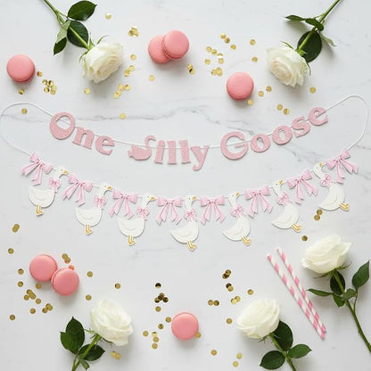 One Silly Goose Banner, 1st Birthday Party Decoration, Goose Garland - Image 2