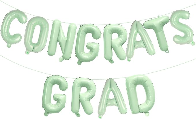 16 Inch Olive Green Congrats Grad Banner Balloons, Olive Green Congrats Grad by KALOR