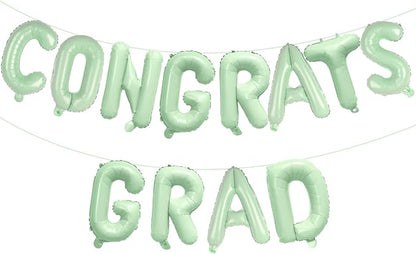 16 Inch Olive Green Congrats Grad Banner Balloons, Olive Green Congrats Grad by KALOR