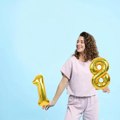 TONIFUL Number Balloons 16 Inch Gold 0-9 Number Mylar Foil Balloons 10 Pcs Gold - Image 4