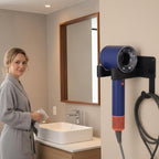 Dyson Hair Dryer Holder Wall Mounted, Hair Tool Organizer Self Adhesive Compatible with Blow Dryer Holder Aluminum HairDryer Holder Wall Mounted for Bathroom Black CHOCHOYAH