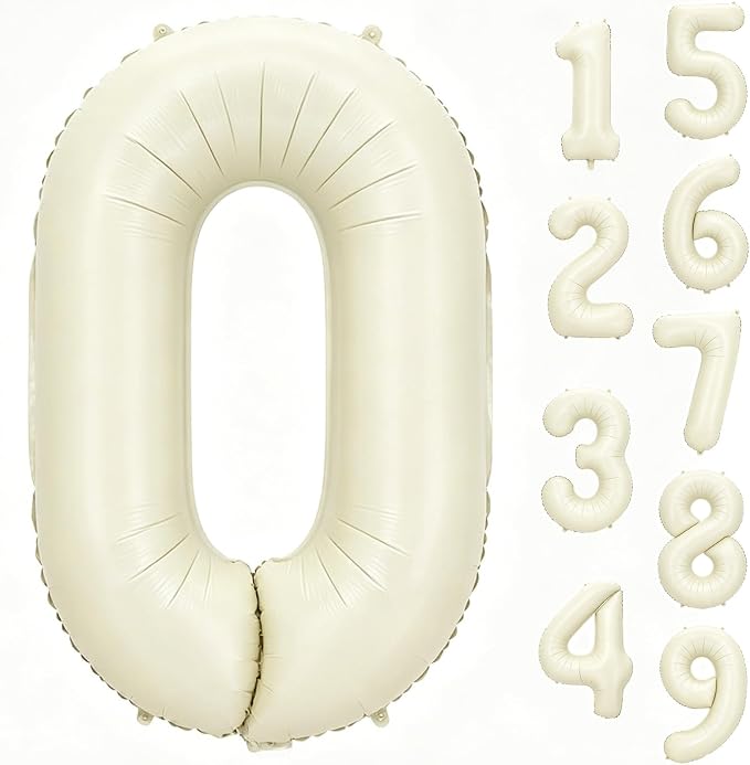 40 Inch Beige Number 0 Foil Balloon by Unknown