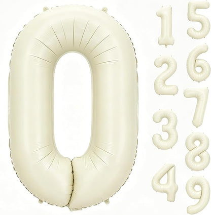 40 Inch Beige Number 0 Foil Balloon by Unknown