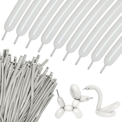 100Pcs Sand White 260 balloons, Thickening Latex Cream 260q Balloons by KUULBELAballoons