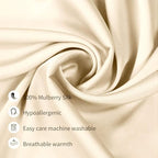 100% Mulberry Silk Pillowcases Set of 2 for Hair and Skin and Super Soft and Breathable Standard Size Nature Silk Pillowcases (Standard, Buff Beige)