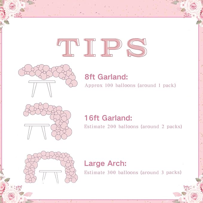 Light Pink and Blue Balloon Arch Kit, Princess Gold Pink Rose Orange Balloon - Image 7