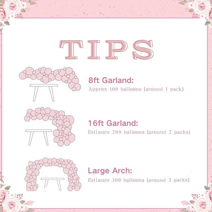 Light Pink and Blue Balloon Arch Kit, Princess Gold Pink Rose Orange Balloon - Image 7