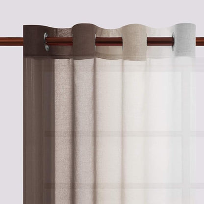 DWCN Ombre Faux Linen Sheer Curtains - Image 2