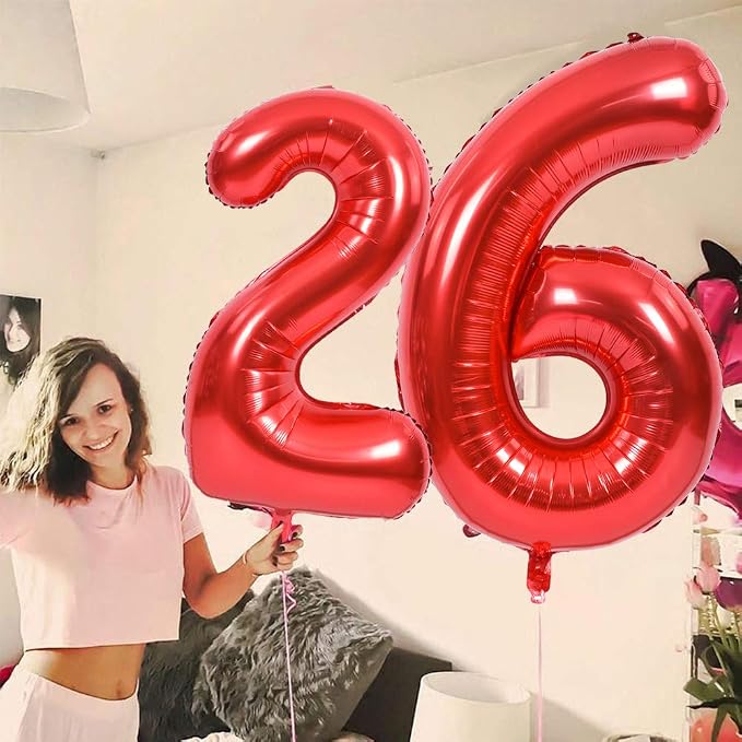 TONIFUL 40 Inch Red Number 4 Balloons Large Foil 4th Birthday Decorations | Red - Image 4