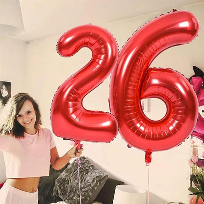 TONIFUL 40 Inch Red Number 3 Balloons Large Foil 3rd Birthday Decorations | Red - Image 4