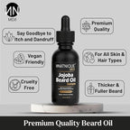 Natnique Beard Care Gift Set – Organic Jojoba Beard Conditioner with Vitamin E & Tea Tree + Vegan Beard Brush – Natural Moisturizer & Grooming Kit for Men – Softens, Hydrates & Reduces Itch