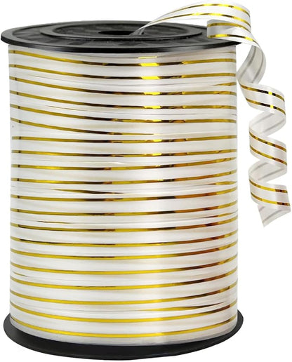 Shiny White and Gold Curling Ribbon by WFAUIBR