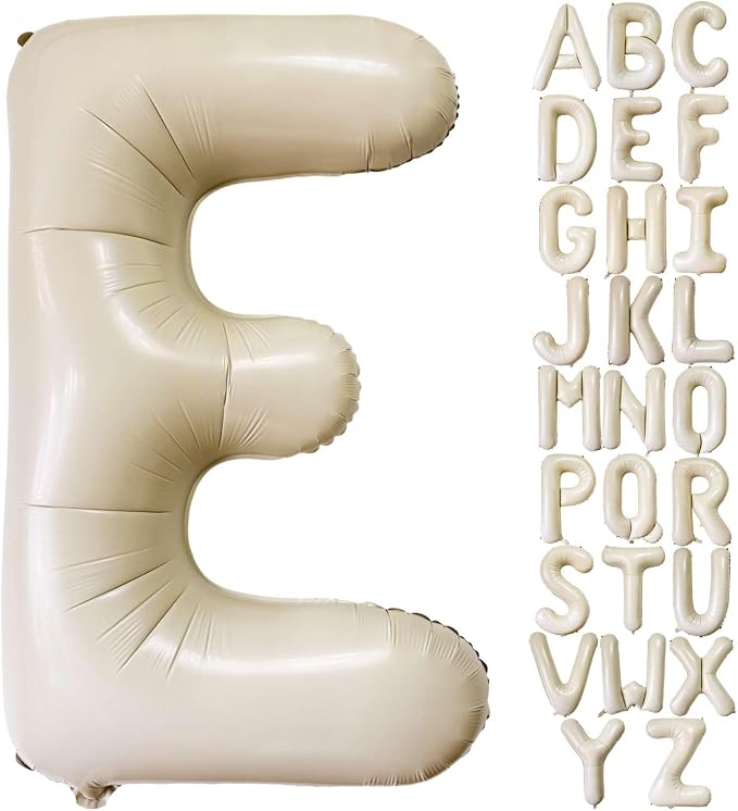 Lovoir 40 Inch Cream White Letter E Balloons, Unisex Adults, Wedding & Birthday by Lovoir