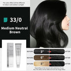 PureStyle 100ml Professional Permanent Hair Color Dye Cream Ammonia Free, Long Lasting Color, 100% Gray Coverage, Natural Shine, For All Hair Types Easy At Home Application (33/0 Medium Neutral Brown)