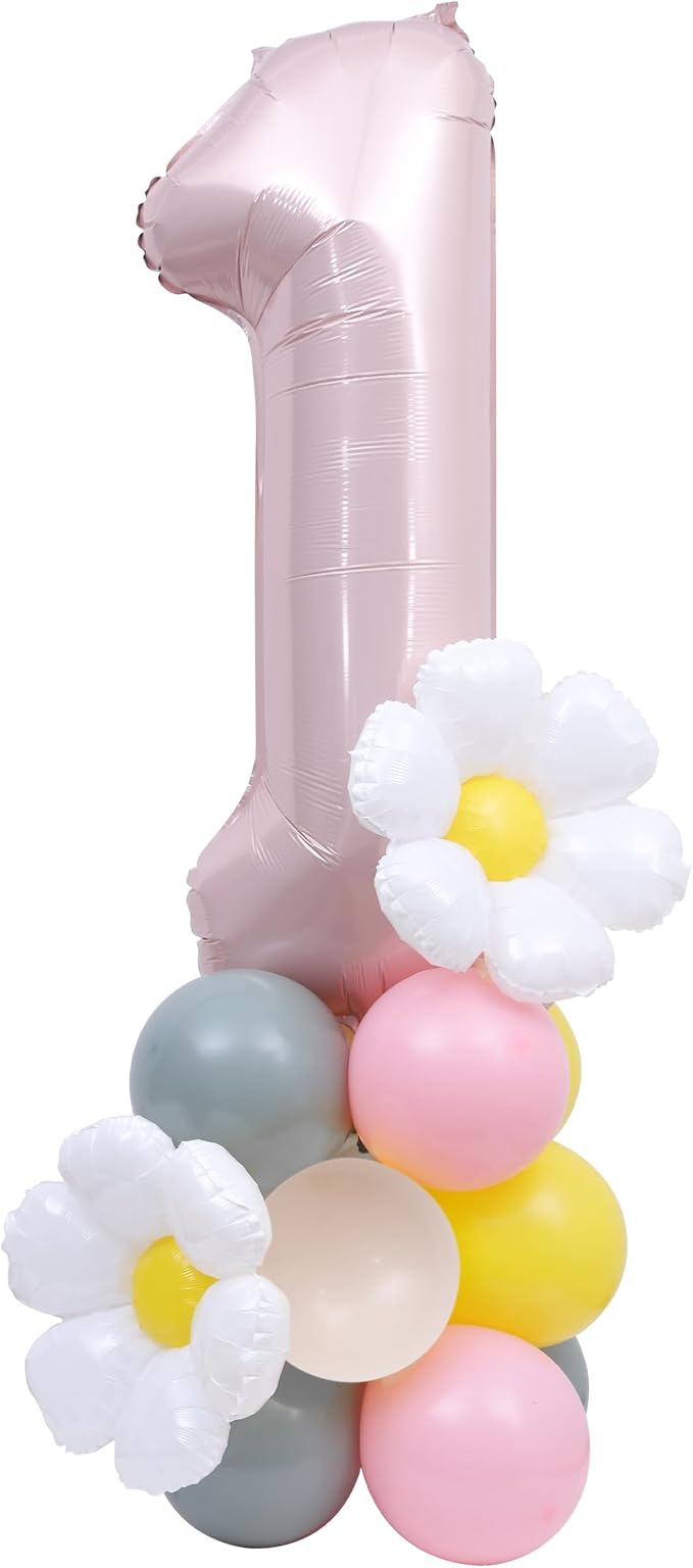Daisy 1st Birthday Balloon Tower DIY Kit by YOUAME