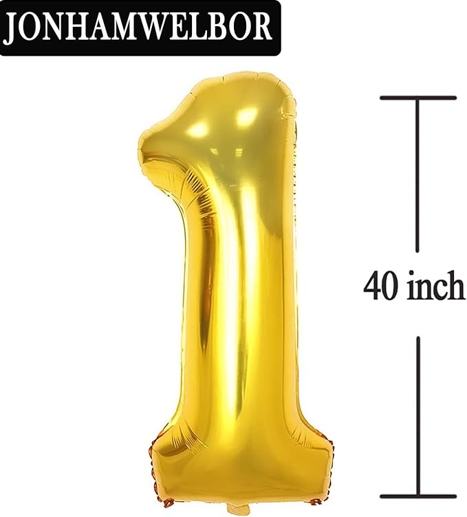 Jonhamwelbor 18 Number Balloons Gold Big Giant Jumbo Number 18 Foil Mylar - Image 2